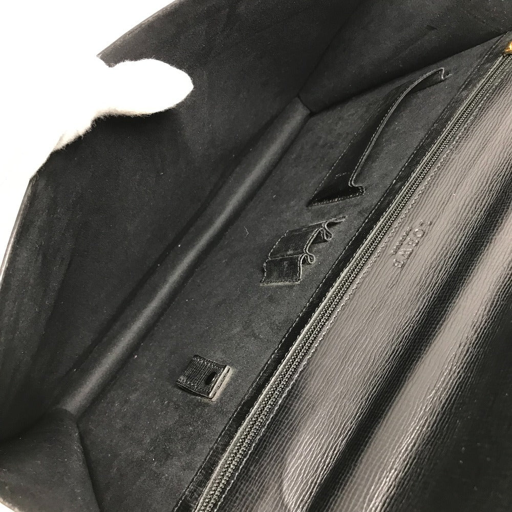 LOEWE ヴィンテージ ロゴ ビジネスバッグ アナグラム カバン 書類バッグ ブリーフケース ハンドバッグ レザー ユニセックス ブラック