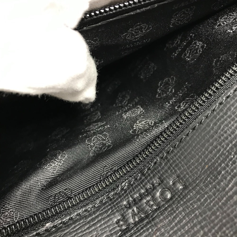 LOEWE ヴィンテージ ロゴ ビジネスバッグ アナグラム カバン 書類バッグ ブリーフケース ハンドバッグ レザー ユニセックス ブラック