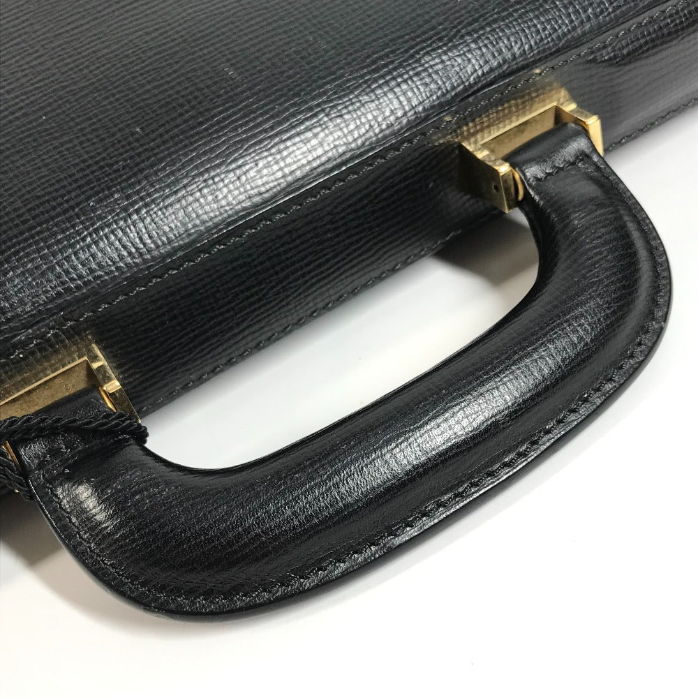 LOEWE ヴィンテージ ロゴ ビジネスバッグ アナグラム カバン 書類バッグ ブリーフケース ハンドバッグ レザー ユニセックス ブラック
