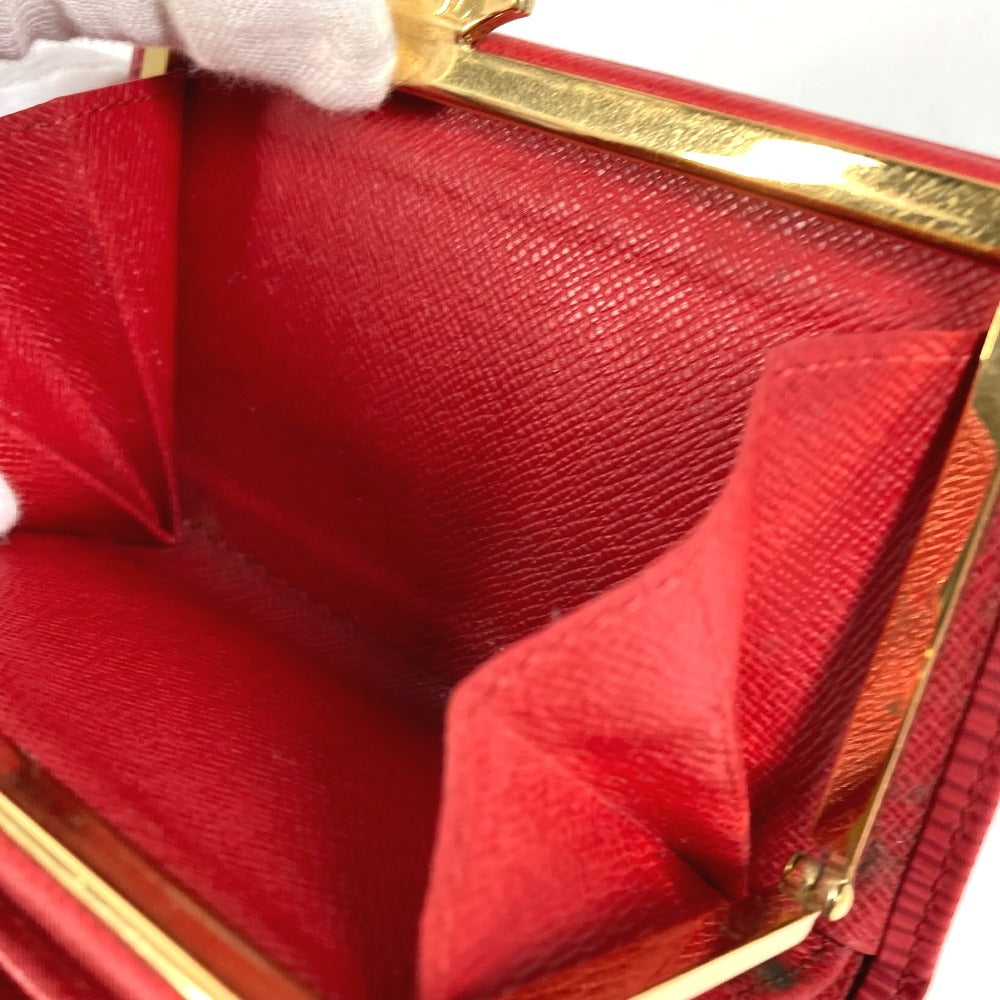 LOUIS VUITTON M6324E エピ ポルトモネビエ ヴィエノワ コンパクトウォレット 財布 がま口 2つ折り財布 エピレザー ユニセックス ルージュ レッド