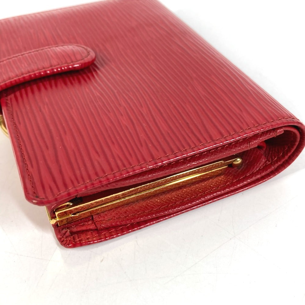 LOUIS VUITTON M6324E エピ ポルトモネビエ ヴィエノワ コンパクトウォレット 財布 がま口 2つ折り財布 エピレザー ユニセックス ルージュ レッド
