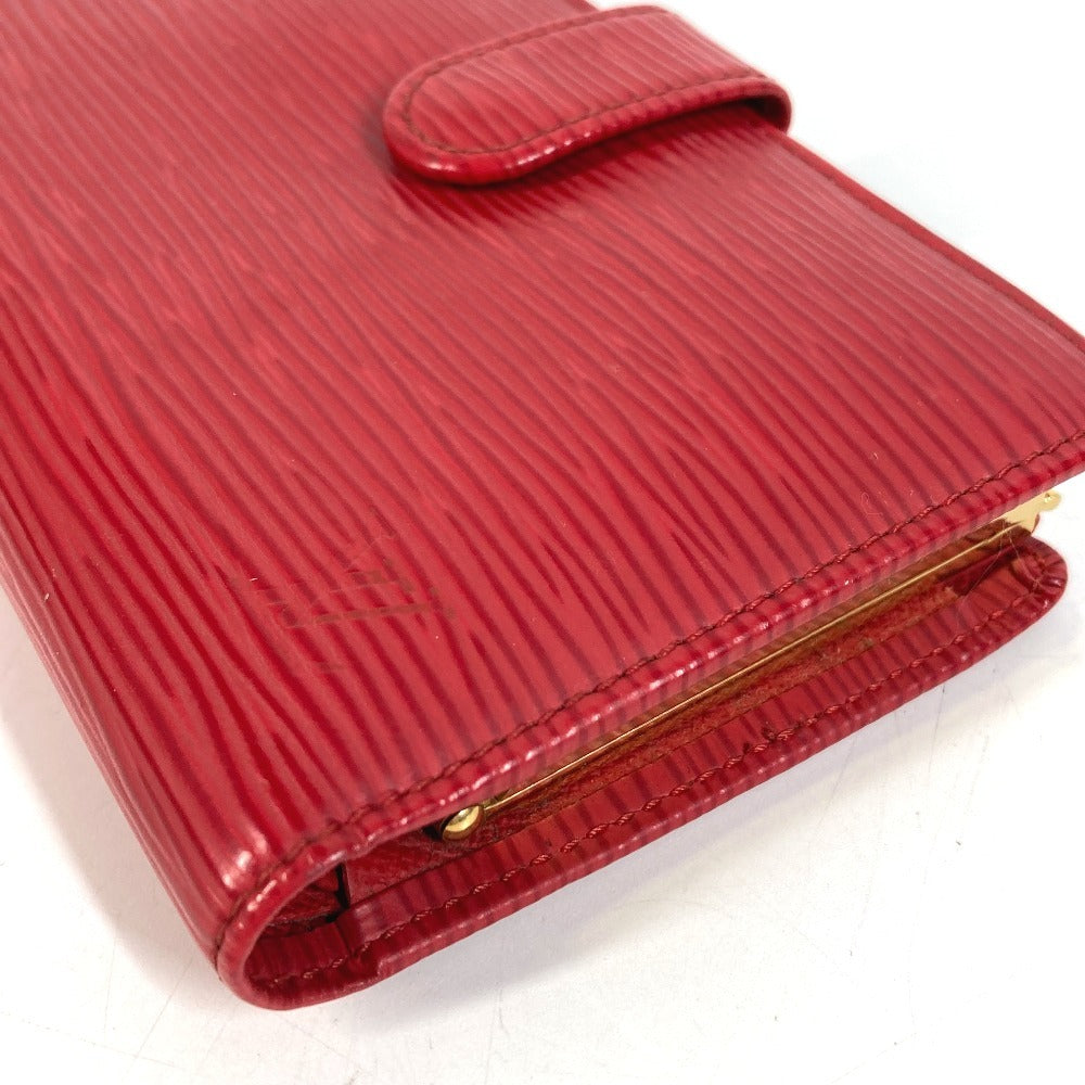 LOUIS VUITTON M6324E エピ ポルトモネビエ ヴィエノワ コンパクトウォレット 財布 がま口 2つ折り財布 エピレザー ユニセックス ルージュ レッド