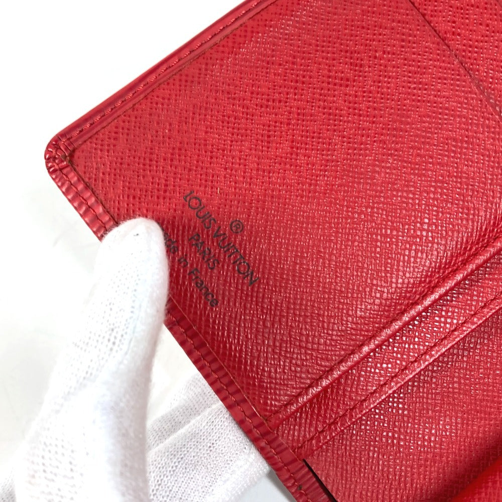 LOUIS VUITTON M6324E エピ ポルトモネビエ ヴィエノワ コンパクトウォレット 財布 がま口 2つ折り財布 エピレザー ユニセックス ルージュ レッド