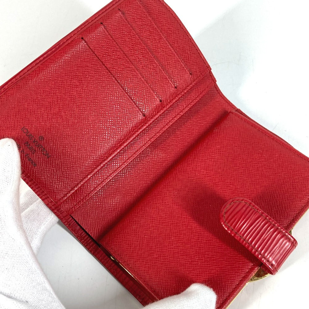 LOUIS VUITTON M6324E エピ ポルトモネビエ ヴィエノワ コンパクトウォレット 財布 がま口 2つ折り財布 エピレザー ユニセックス ルージュ レッド