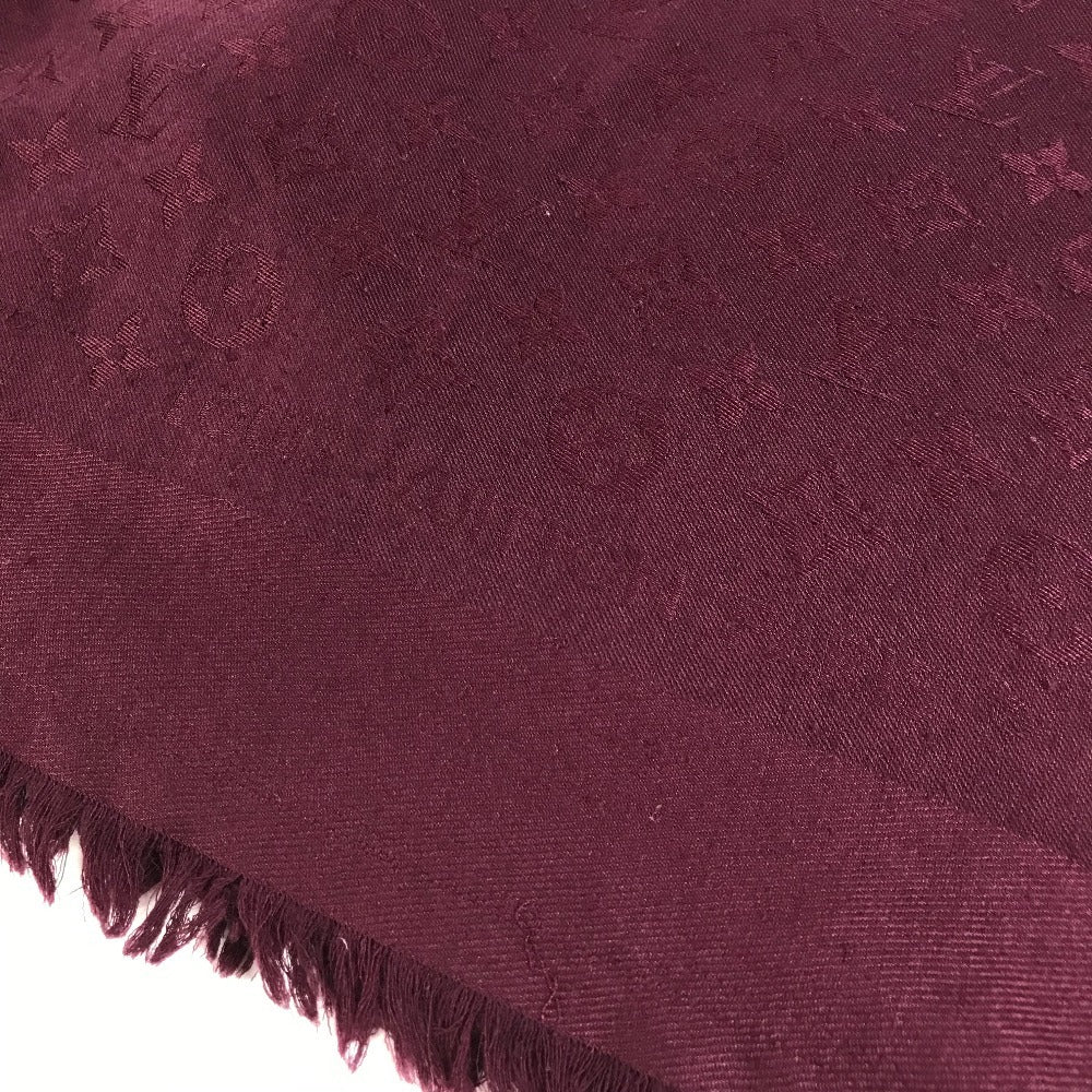 LOUIS VUITTON フリンジ ショール モノグラム ストール 大判 ストール ウール ユニセックス パープル