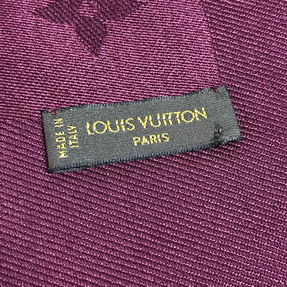 LOUIS VUITTON フリンジ ショール モノグラム ストール 大判 ストール ウール ユニセックス パープル