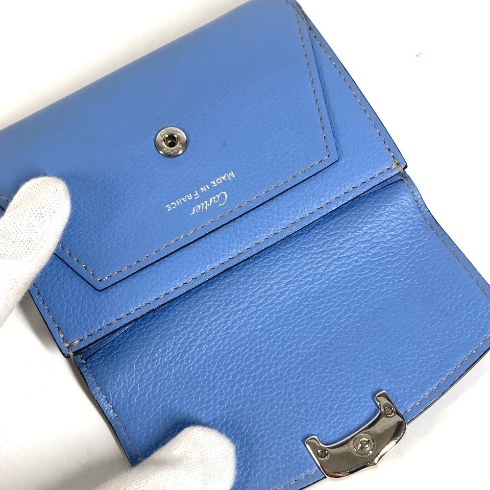CARTIER ロゴ コインケース 財布 小銭入れ カードケース レザー ユニセックス ブルー