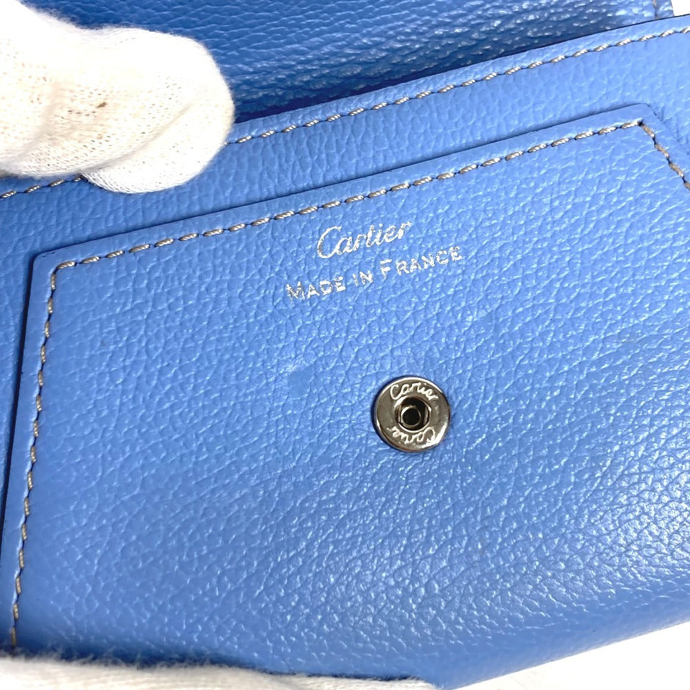 CARTIER ロゴ コインケース 財布 小銭入れ カードケース レザー ユニセックス ブルー