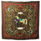 HERMES Cheval Turc Turkish Horse Carre 90 Scarf Silk Unisex Brown