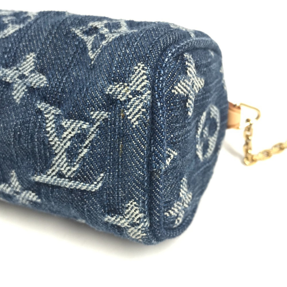 LOUIS VUITTON M95082 モノグラムデニム トゥルース スピーディPM キーリング付き コインケース 財布 チャーム ポーチ モノグラムデニム レディース ブルー