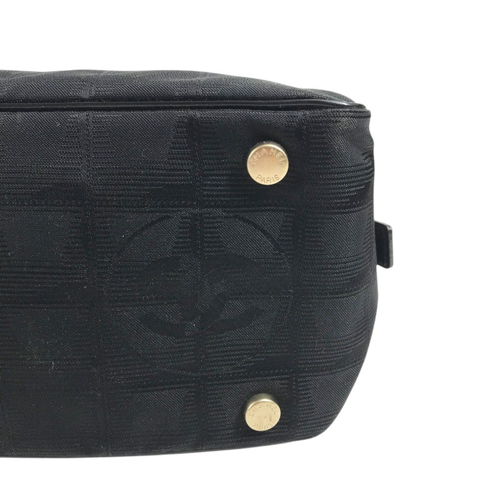 CHANEL A15828 ニュートラベルライン ハンドバッグ カバン ロゴ ミニ ナイロンジャガード レザー ボストンバッグ レザー/ナイロン レディース ブラック