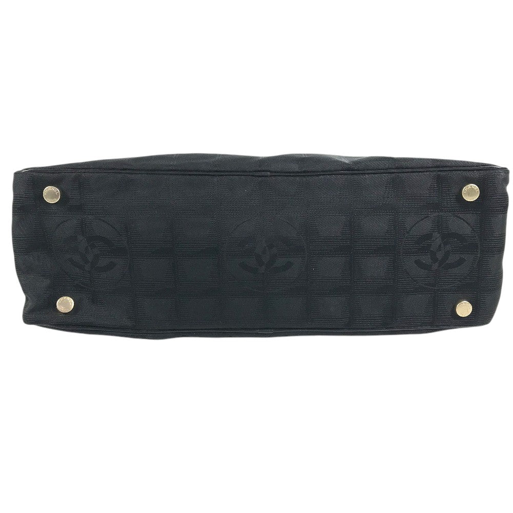 CHANEL A15828 ニュートラベルライン ハンドバッグ カバン ロゴ ミニ ナイロンジャガード レザー ボストンバッグ レザー/ナイロン レディース ブラック