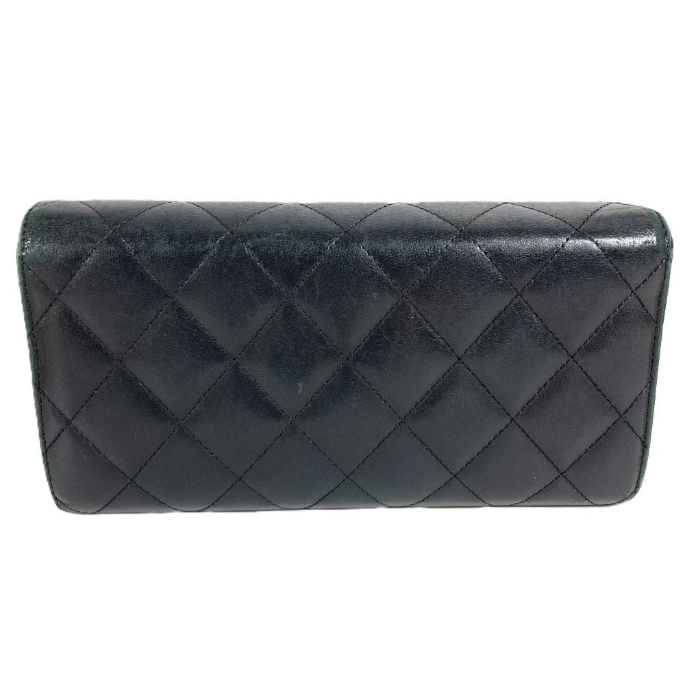 CHANEL A50077 カンボンライン CC ココマーク ロゴ ロングウォレット フラップ 長財布 レザー ユニセックス ブラック