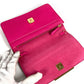 FENDI 8M0346 ショルダーバッグ フラップ FF ロゴ チェーンウォレット ロングウォレット ショルダーウォレット 長財布 レザー ユニセックス ピンク