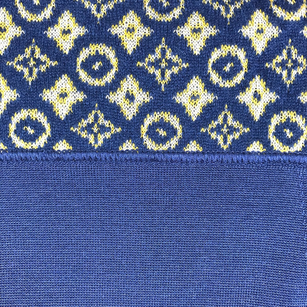 LOUIS VUITTON モノグラム ロゴ ニット 半袖 アパレル RW152A ワンピース シルク レディース ブルー