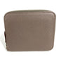 HERMES Azap Compact Silk'in Wallet Coin Purse Wallet Round Zipper Coin Case Epsom Unisex Etan Gray
