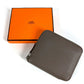 HERMES Azap Compact Silk'in Wallet Coin Purse Wallet Round Zipper Coin Case Epsom Unisex Etan Gray