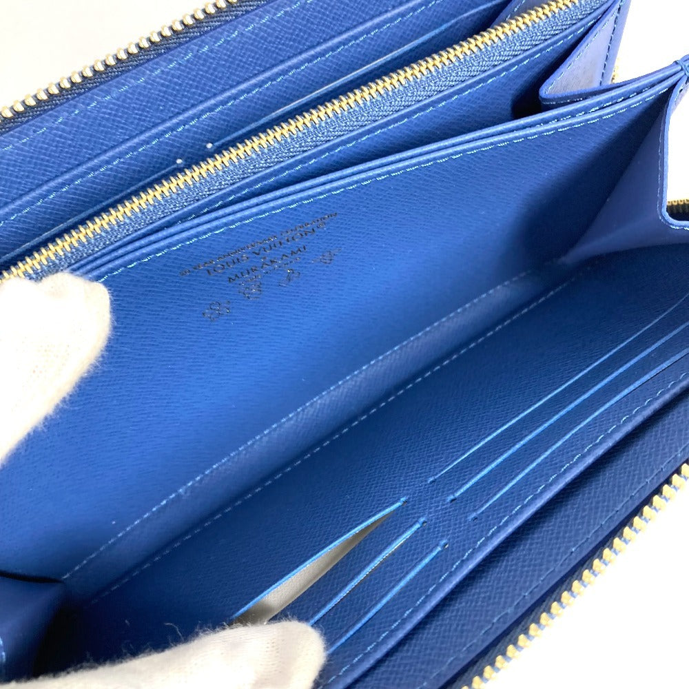 LOUIS VUITTON M23161 Takashi Murakami Collaboration Monogram Denim Cherry LV × TM Zippy Wallet Long Wallet Round Zipper Wallet Ladies Blue