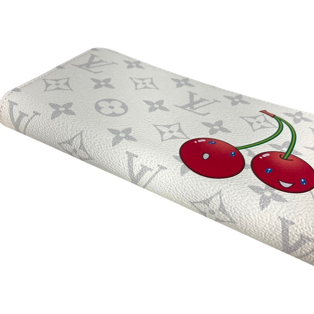 LOUIS VUITTON M14240 Takashi Murakami Collaboration Monogram LV x TM Zippy Wallet Cherry Long Wallet Monogram Canvas Women's White