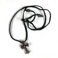 CHROME HEARTS Small Cross Leather Braid Necklace SV925 Unisex Silver