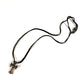 CHROME HEARTS Small Cross Leather Braid Necklace SV925 Unisex Silver