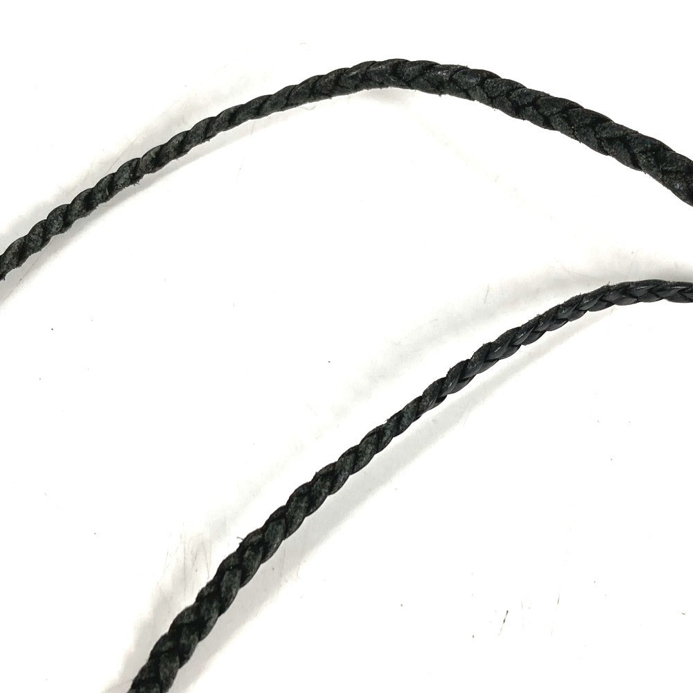 CHROME HEARTS Small Cross Leather Braid Necklace SV925 Unisex Silver