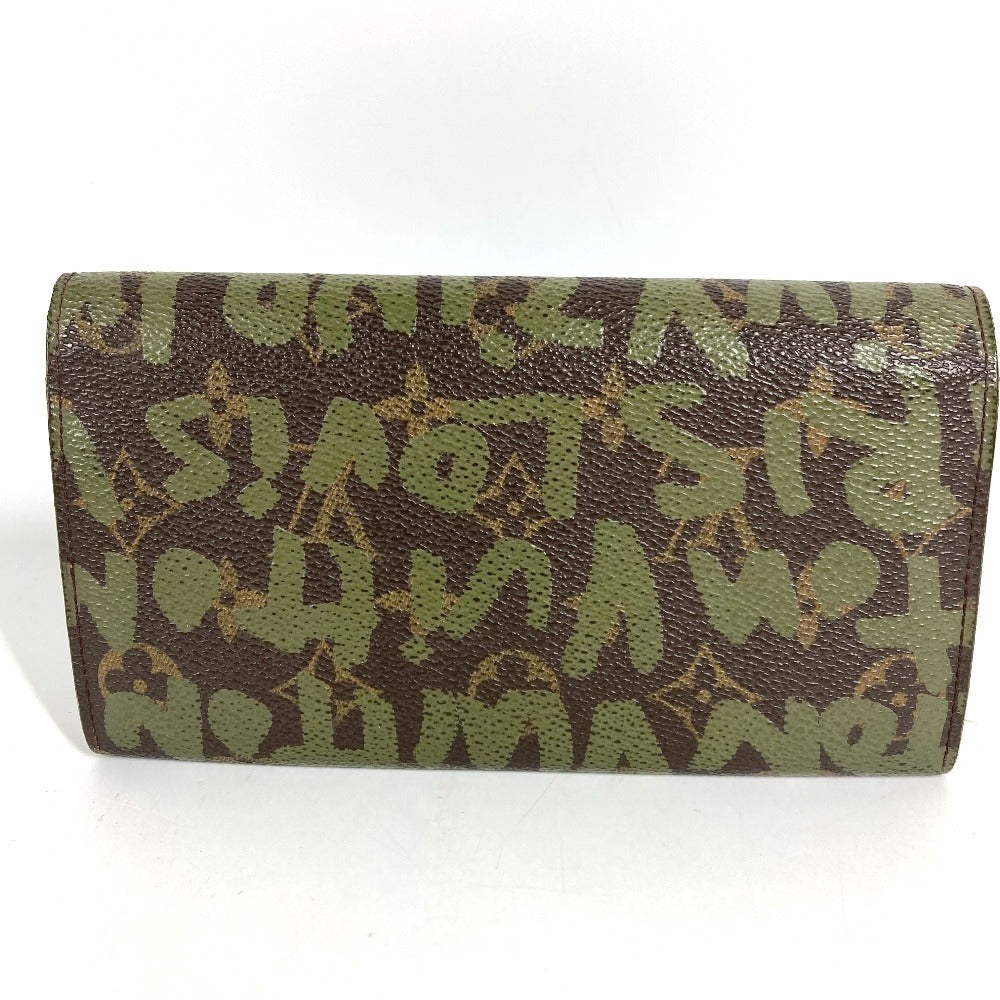 LOUIS VUITTON M92188 旧モノグラムグラフィティ ポルトモネ クレディ ロングウォレット フラップ 長財布 モノグラムグラフィティキャンバス ユニセックス カーキ ブラウン