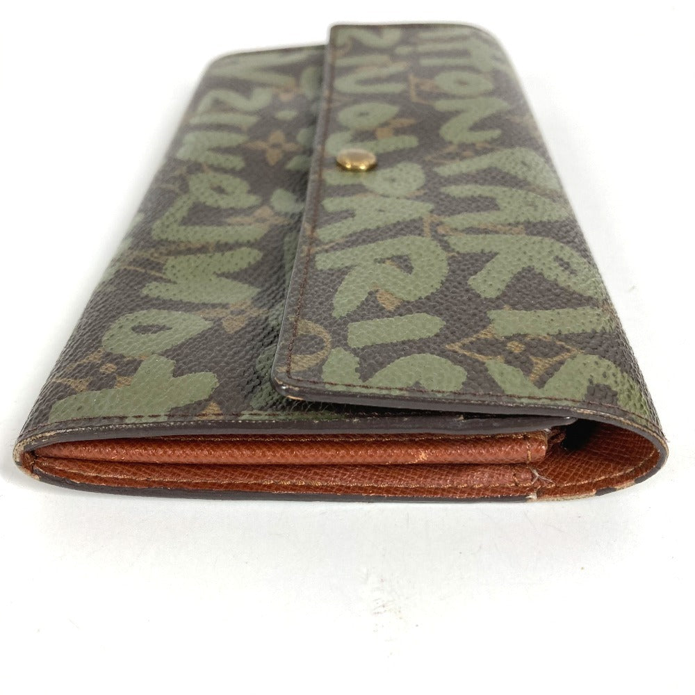 LOUIS VUITTON M92188 旧モノグラムグラフィティ ポルトモネ クレディ ロングウォレット フラップ 長財布 モノグラムグラフィティキャンバス ユニセックス カーキ ブラウン