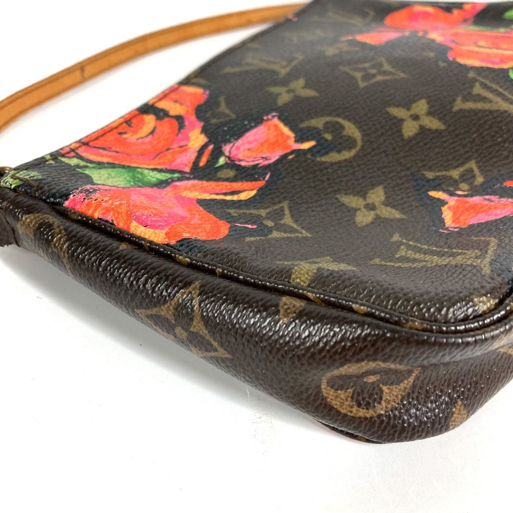 LOUIS VUITTON M48615 モノグラムローズ バラ 薔薇 ポシェットアクセソワール カバン ハンドバッグ ショルダーバッグ ポーチ モノグラムキャンバス レディース ブラウン