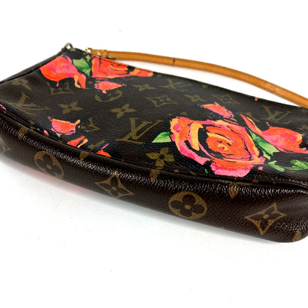 LOUIS VUITTON M48615 モノグラムローズ バラ 薔薇 ポシェットアクセソワール カバン ハンドバッグ ショルダーバッグ ポーチ モノグラムキャンバス レディース ブラウン