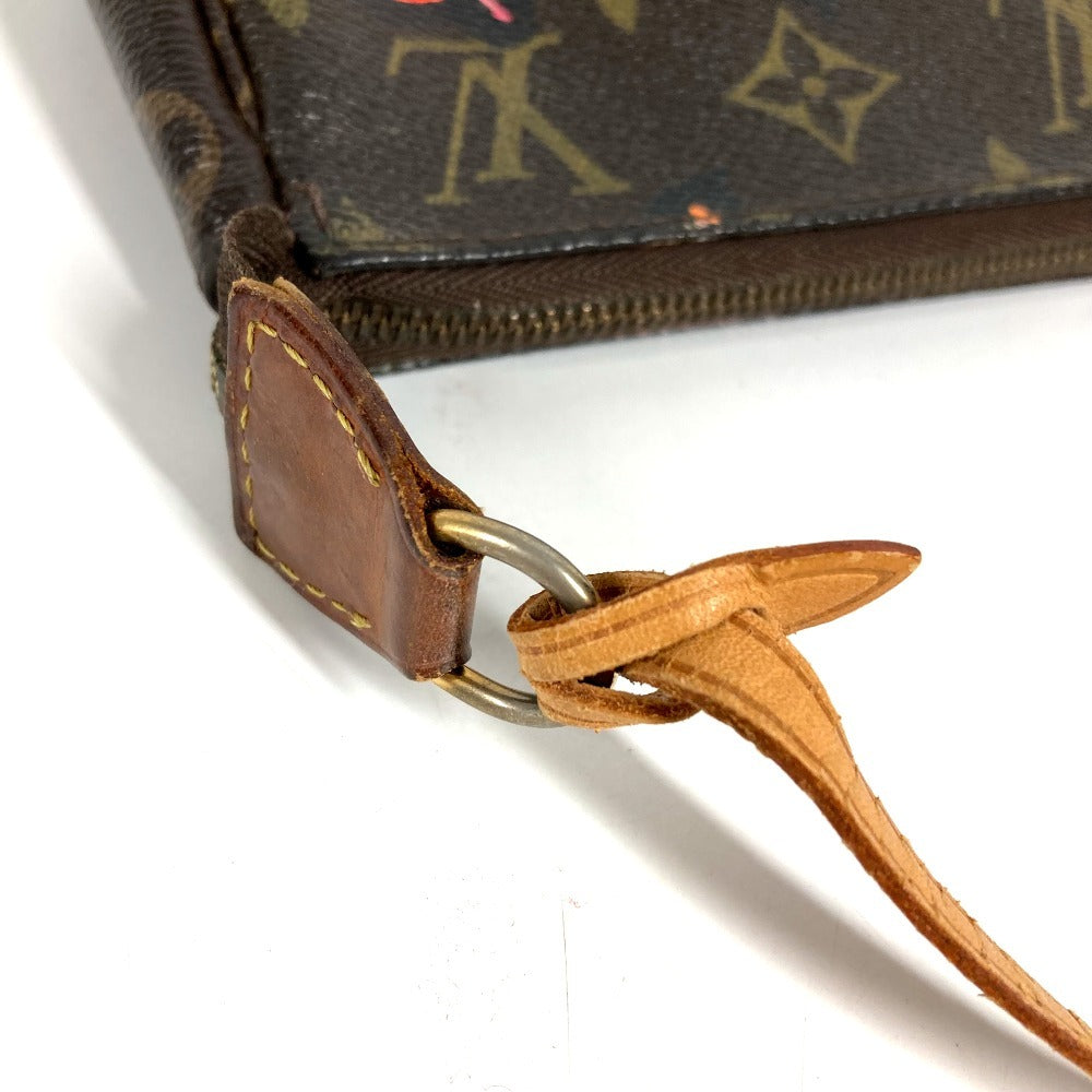 LOUIS VUITTON M48615 モノグラムローズ バラ 薔薇 ポシェットアクセソワール カバン ハンドバッグ ショルダーバッグ ポーチ モノグラムキャンバス レディース ブラウン