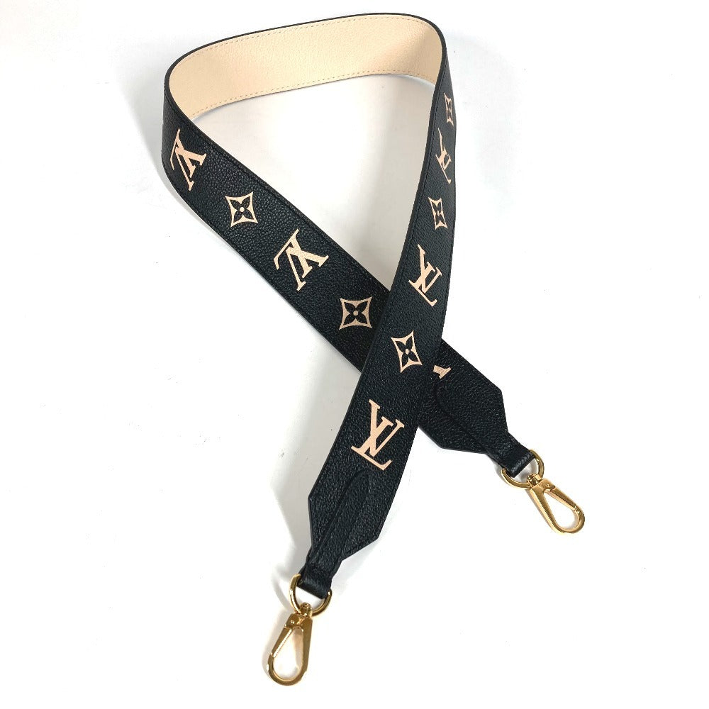LOUIS VUITTON J02520 バイカラー モノグラム ロゴ バッグアクセサリー ショルダーストラップ レザー ユニセックス ブラック
