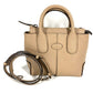 TOD’S XBWDBSA0100WSS Di ディーアイ ミニ ロゴ ハンドバッグ カバン 斜め掛け 2WAYバッグ トートバッグ ショルダーバッグ レザー レディース ベージュ