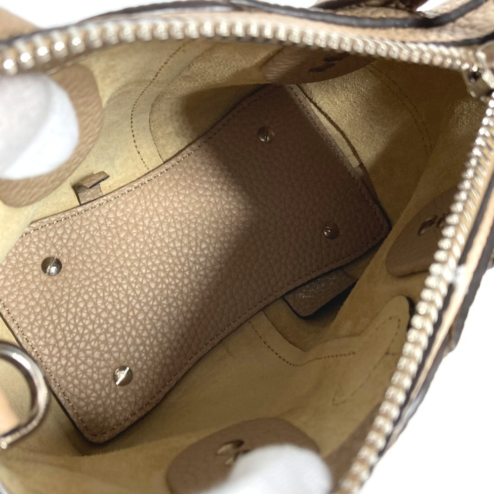 TOD’S XBWDBSA0100WSS Di ディーアイ ミニ ロゴ ハンドバッグ カバン 斜め掛け 2WAYバッグ トートバッグ ショルダーバッグ レザー レディース ベージュ