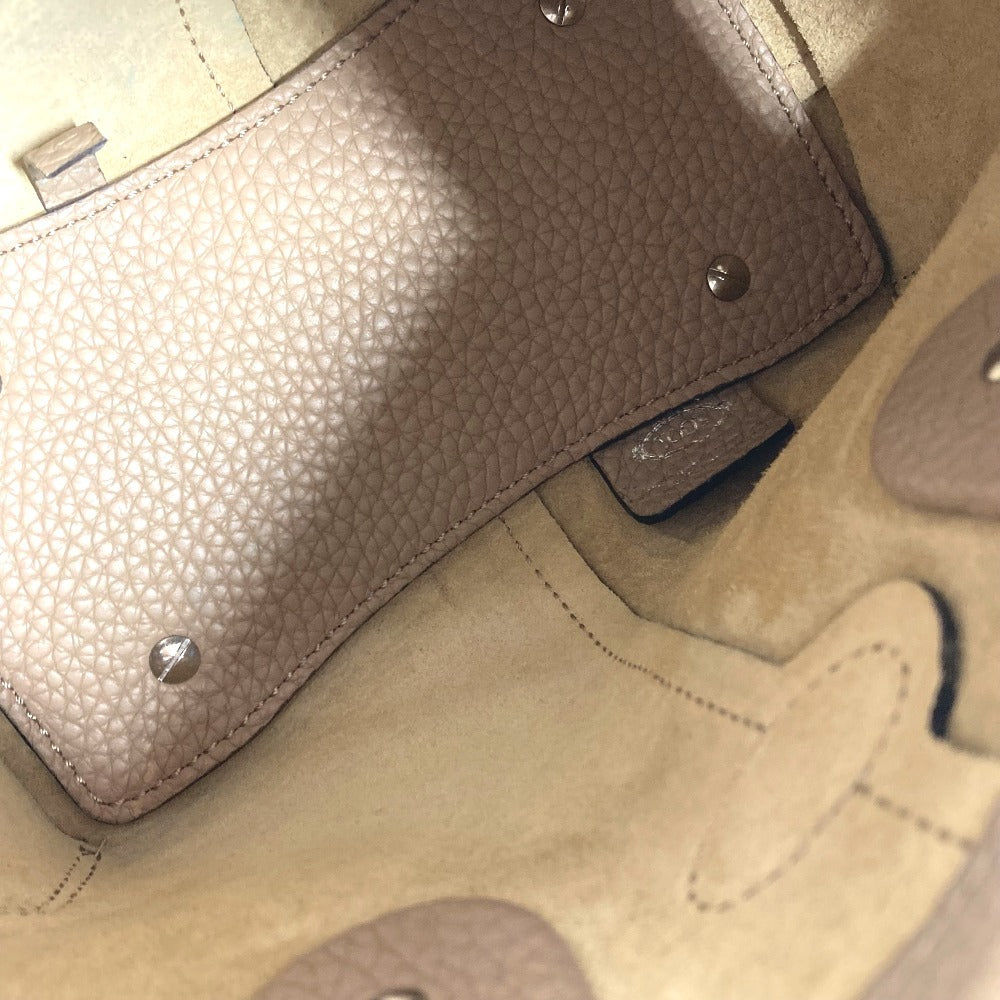 TOD’S XBWDBSA0100WSS Di ディーアイ ミニ ロゴ ハンドバッグ カバン 斜め掛け 2WAYバッグ トートバッグ ショルダーバッグ レザー レディース ベージュ