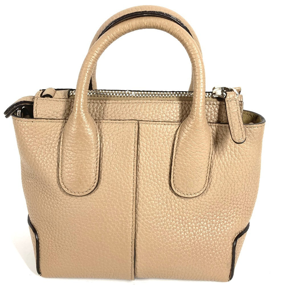 TOD’S XBWDBSA0100WSS Di ディーアイ ミニ ロゴ ハンドバッグ カバン 斜め掛け 2WAYバッグ トートバッグ ショルダーバッグ レザー レディース ベージュ
