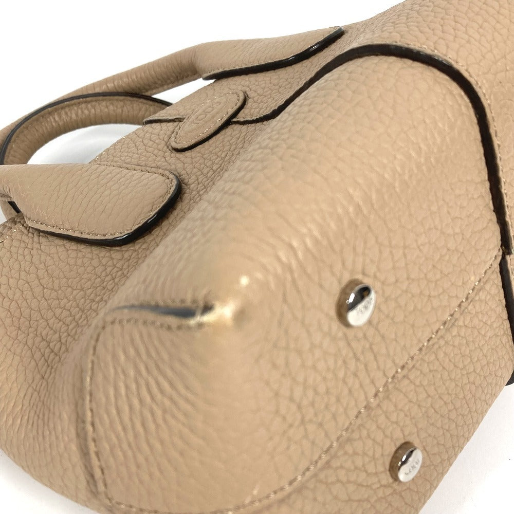 TOD’S XBWDBSA0100WSS Di ディーアイ ミニ ロゴ ハンドバッグ カバン 斜め掛け 2WAYバッグ トートバッグ ショルダーバッグ レザー レディース ベージュ