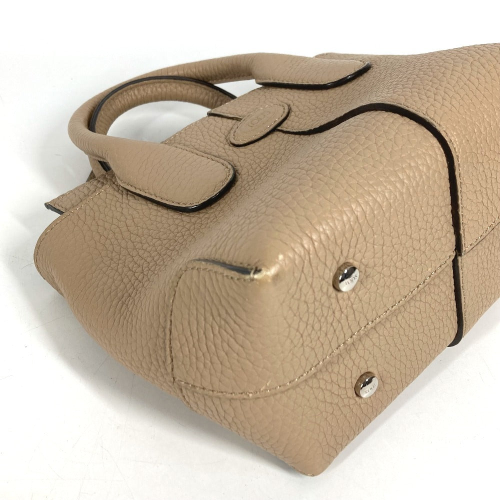 TOD’S XBWDBSA0100WSS Di ディーアイ ミニ ロゴ ハンドバッグ カバン 斜め掛け 2WAYバッグ トートバッグ ショルダーバッグ レザー レディース ベージュ