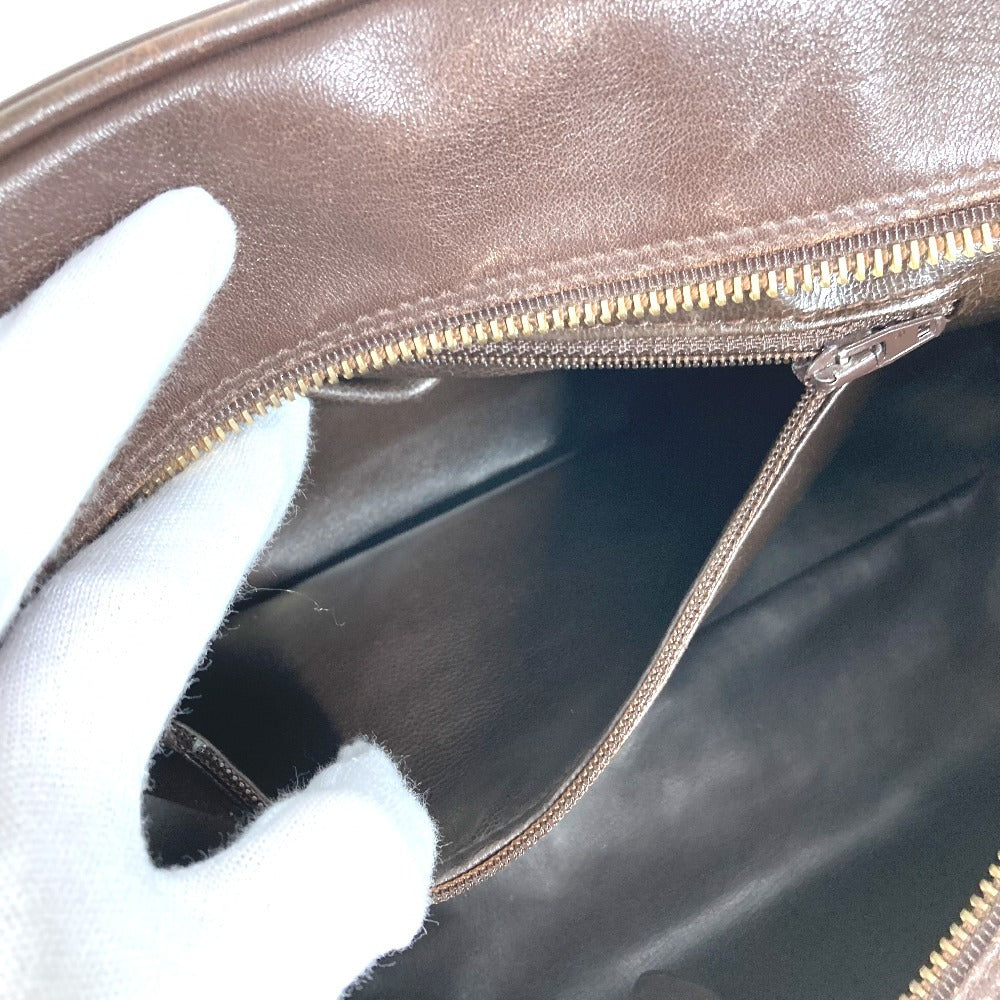 CHANEL ヴィンテージ マトラッセ キルティング ロゴ カバン セカンドバッグ ポーチ クラッチバッグ レザー ユニセックス ブラウン