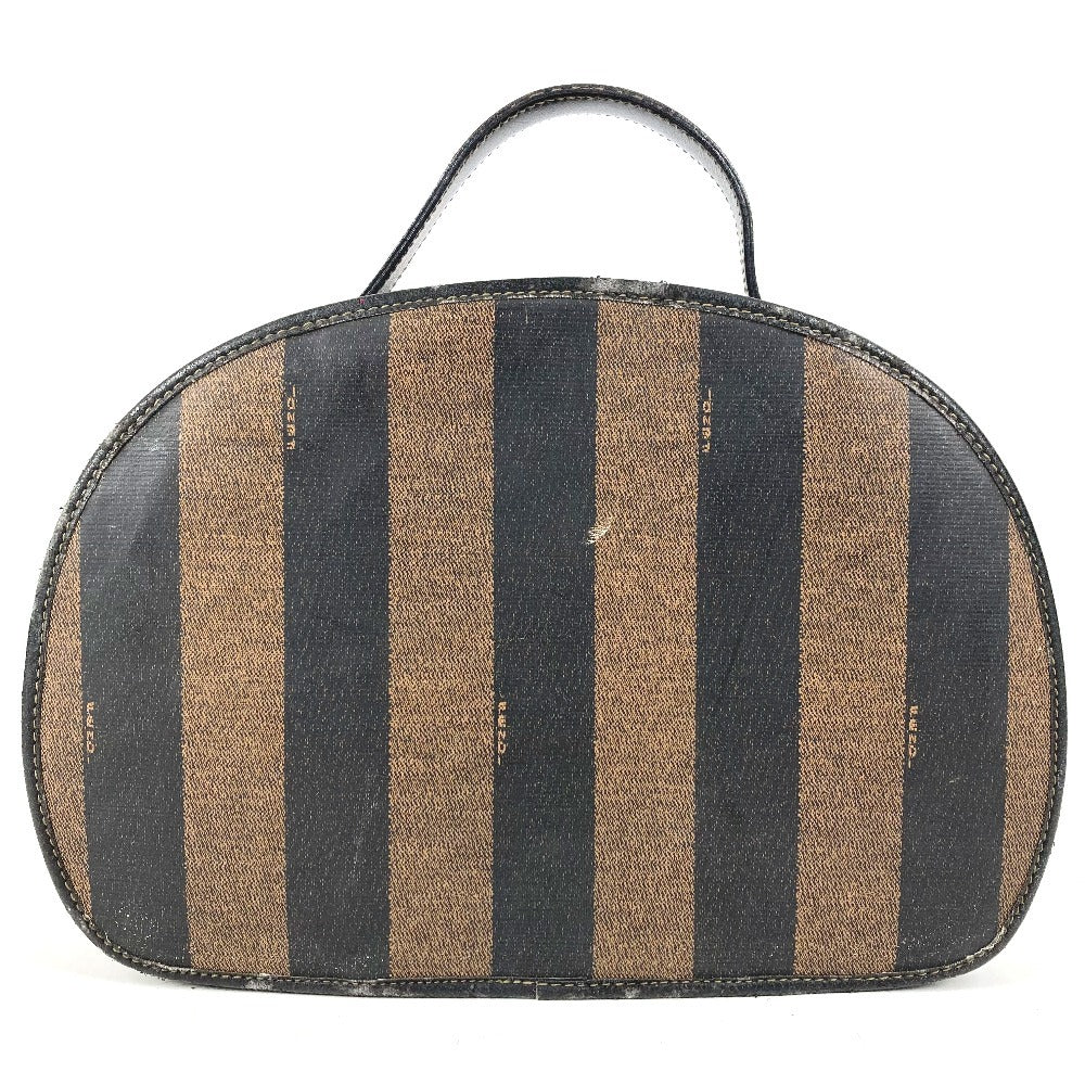 FENDI ヴィンテージ ペカン ロゴ カバン バニティバッグ 鏡 ミラー付き ハンドバッグ PVC/レザー ユニセックス カーキ