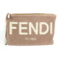 FENDI 8N0178 ロゴ ムートン ファー カバン セカンドバッグ ポーチ クラッチバッグ ファー ユニセックス ピンクベージュ系