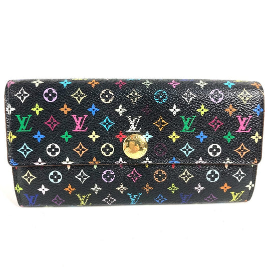 LOUIS VUITTON M60273 モノグラムマルチカラー ポルトフォイユ サラ ポルトフォイユサラ ロングウォレット フラップ 長財布 モノグラムマルチカラーキャンバス ユニセックス ブラック