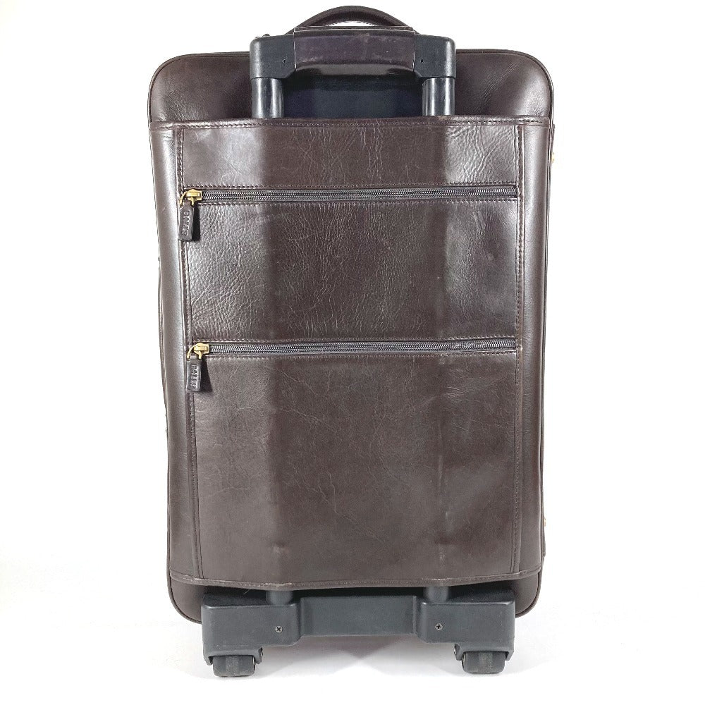 BALLY トラベルバッグ 2輪 ストライプ ロゴ スーツケース カバン ボストンバッグ 旅行バッグ キャリーバッグ レザー ユニセックス ブラウン