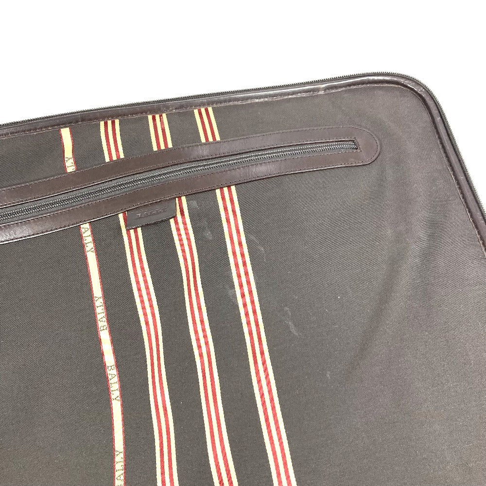 BALLY トラベルバッグ 2輪 ストライプ ロゴ スーツケース カバン ボストンバッグ 旅行バッグ キャリーバッグ レザー ユニセックス ブラウン