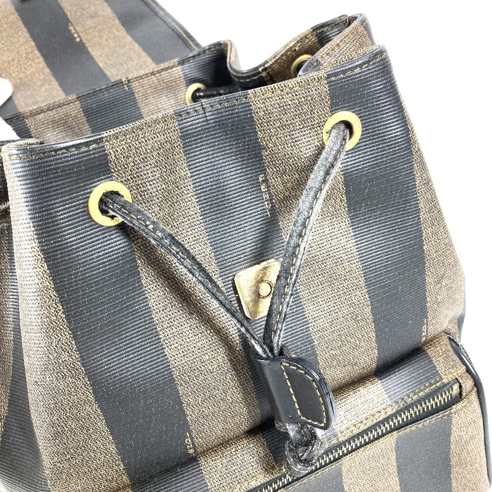 FENDI ヴィンテージ ペカン ロゴ カバン バックパック リュックサック PVC/レザー ユニセックス カーキ