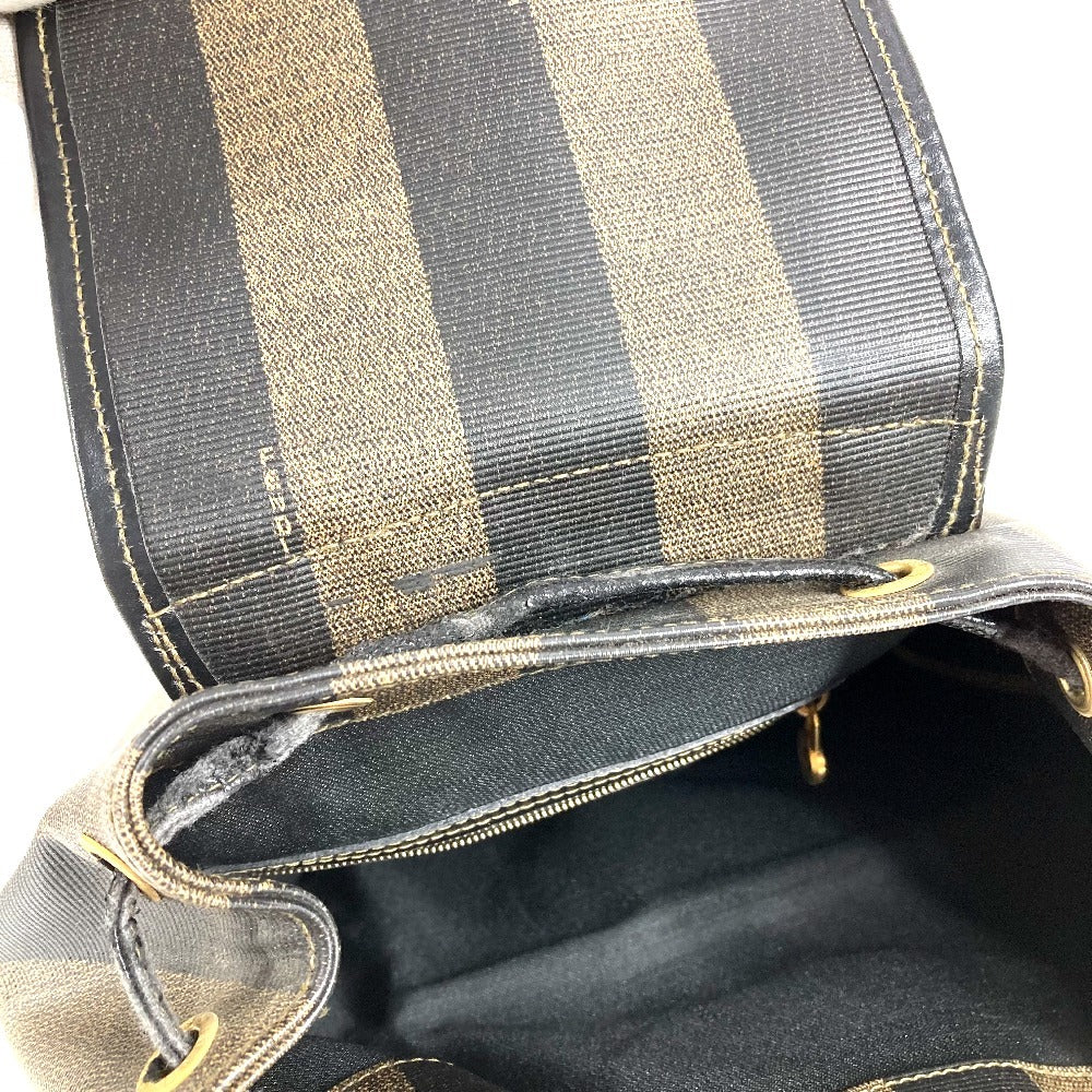 FENDI ヴィンテージ ペカン ロゴ カバン バックパック リュックサック PVC/レザー ユニセックス カーキ