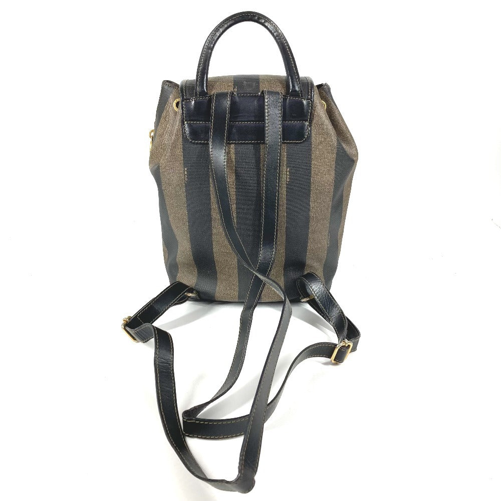 FENDI ヴィンテージ ペカン ロゴ カバン バックパック リュックサック PVC/レザー ユニセックス カーキ