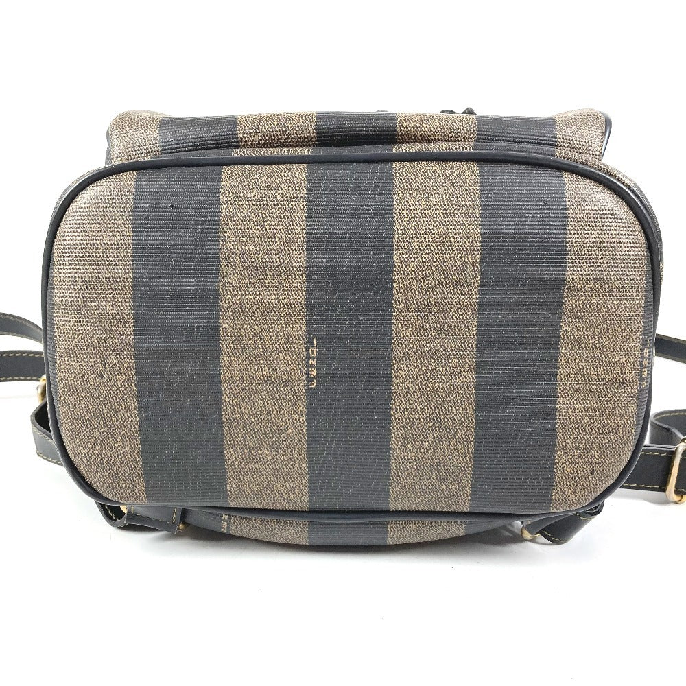 FENDI ヴィンテージ ペカン ロゴ カバン バックパック リュックサック PVC/レザー ユニセックス カーキ
