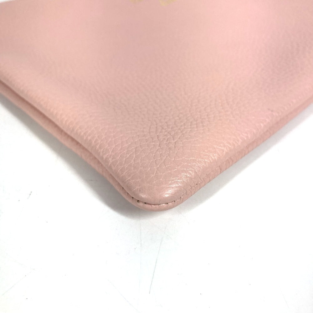GUCCI 460187 ロゴ BEE アニマリエ ビー 蜂 ハチ カバン セカンドバッグ ポーチ クラッチバッグ レザー ユニセックス ピンク