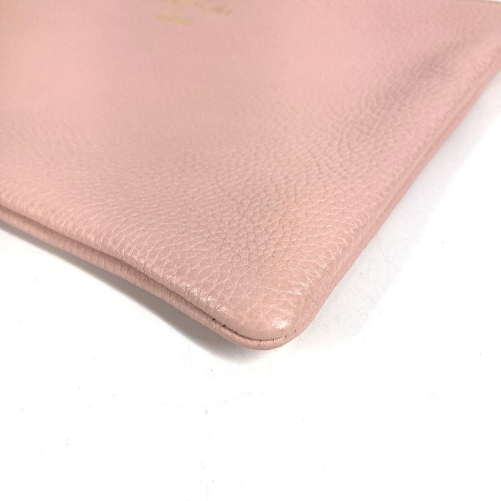 GUCCI 460187 ロゴ BEE アニマリエ ビー 蜂 ハチ カバン セカンドバッグ ポーチ クラッチバッグ レザー ユニセックス ピンク